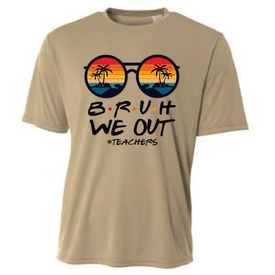 Retro End Of School Year Teacher Summer Bruh We Out Teachers Cooling Performance Crew T-Shirt