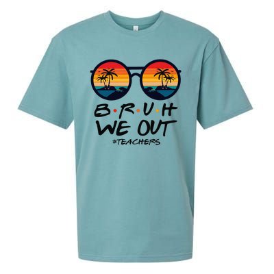 Retro End Of School Year Teacher Summer Bruh We Out Teachers Sueded Cloud Jersey T-Shirt