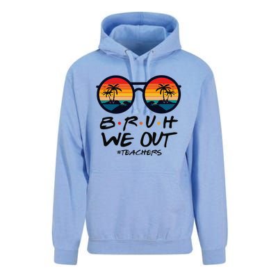 Retro End Of School Year Teacher Summer Bruh We Out Teachers Unisex Surf Hoodie