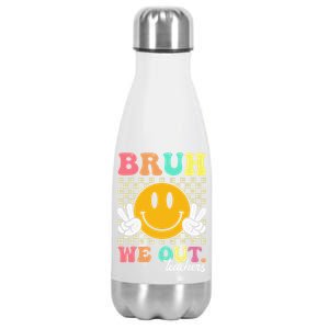 Retro End Of School Year Teacher Summer Bruh We Out Teachers Stainless Steel Insulated Water Bottle