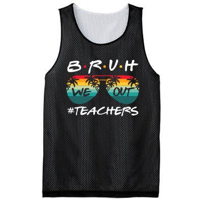 Retro End Of School Year Teacher Summer Bruh We Out Teachers Mesh Reversible Basketball Jersey Tank