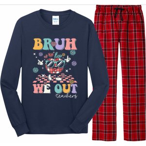 Retro End Of School Year Teacher Summer Bruh We Out Teachers Long Sleeve Pajama Set