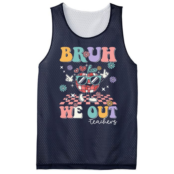 Retro End Of School Year Teacher Summer Bruh We Out Teachers Mesh Reversible Basketball Jersey Tank