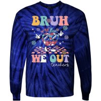 Retro End Of School Year Teacher Summer Bruh We Out Teachers Tie-Dye Long Sleeve Shirt