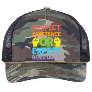 Respect Existence Or Expect Resistance Retro Rope Trucker Hat Cap