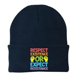 Respect Existence Or Expect Resistance Knit Cap Winter Beanie