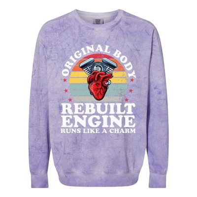 Rebuilt Engine Open Heart Surgery Recovery Survivor Colorblast Crewneck Sweatshirt