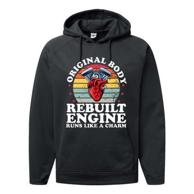 Rebuilt Engine Open Heart Surgery Recovery Survivor Performance Fleece Hoodie