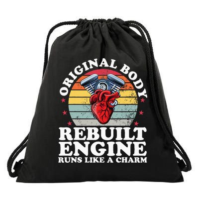 Rebuilt Engine Open Heart Surgery Recovery Survivor Drawstring Bag