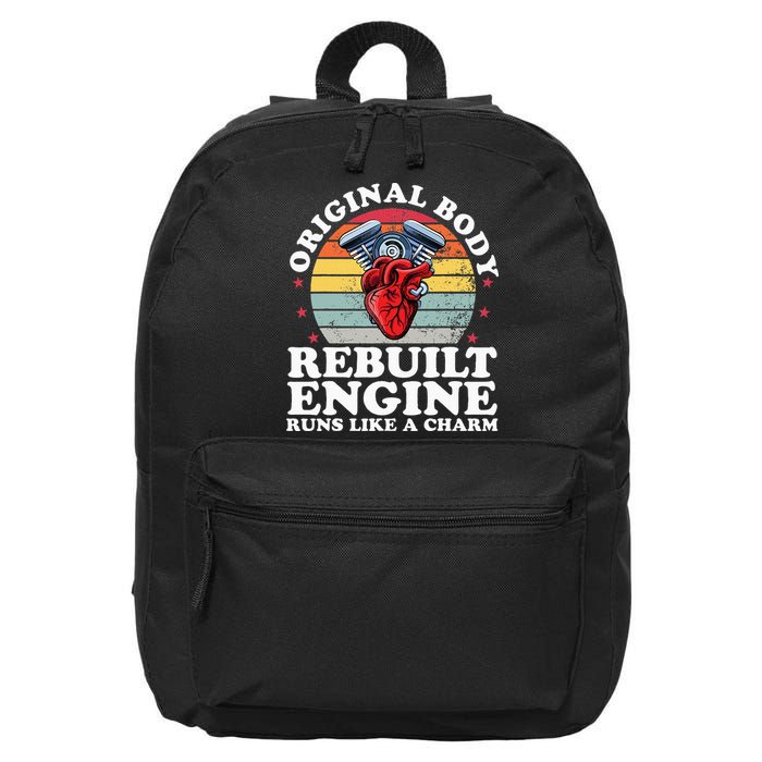 Rebuilt Engine Open Heart Surgery Recovery Survivor 16 in Basic Backpack
