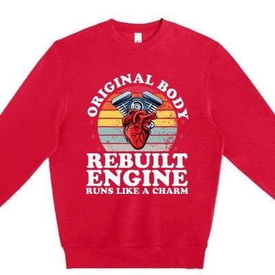 Rebuilt Engine Open Heart Surgery Recovery Survivor Premium Crewneck Sweatshirt