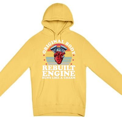 Rebuilt Engine Open Heart Surgery Recovery Survivor Gift Premium Pullover Hoodie