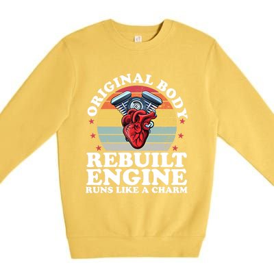 Rebuilt Engine Open Heart Surgery Recovery Survivor Gift Premium Crewneck Sweatshirt