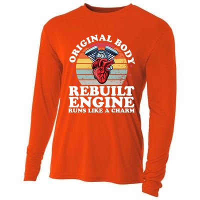 Rebuilt Engine Open Heart Surgery Recovery Survivor Gift Cooling Performance Long Sleeve Crew