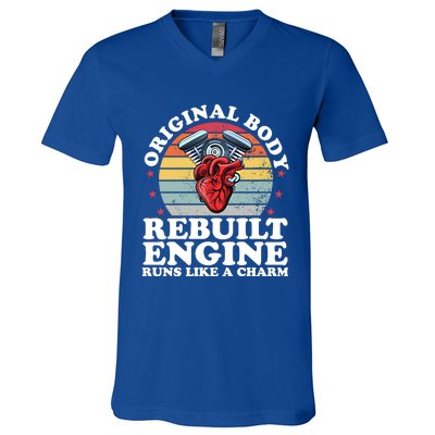 Rebuilt Engine Open Heart Surgery Recovery Survivor Gift V-Neck T-Shirt