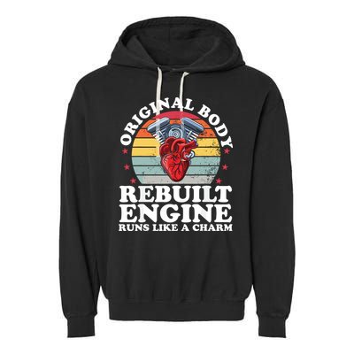 Rebuilt Engine Open Heart Surgery Recovery Survivor Gift High Crown Mesh Bac Garment-Dyed Fleece Hoodie