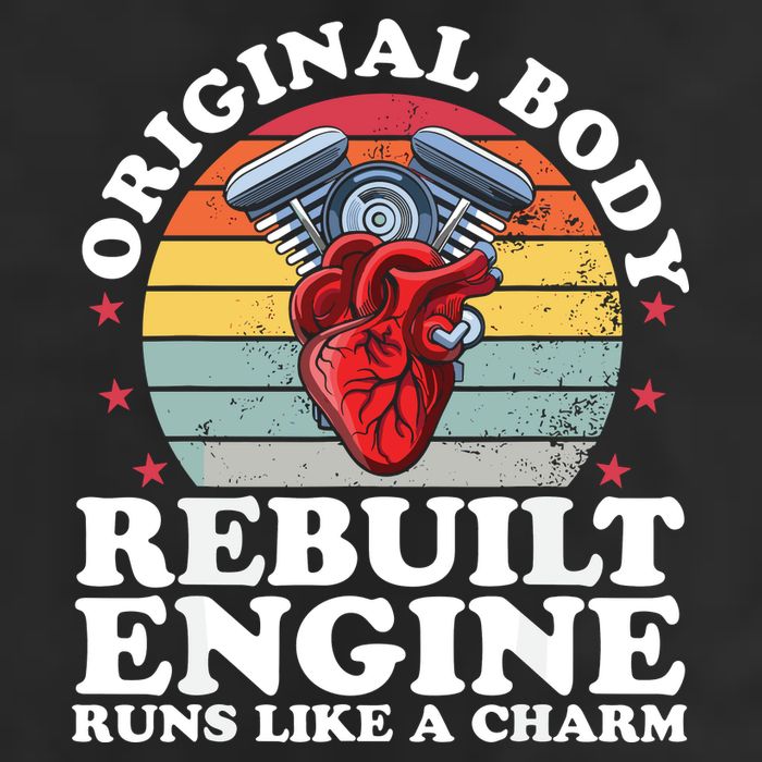 Rebuilt Engine Open Heart Surgery Recovery Survivor Gift High Crown Mesh Bac Garment-Dyed Fleece Hoodie