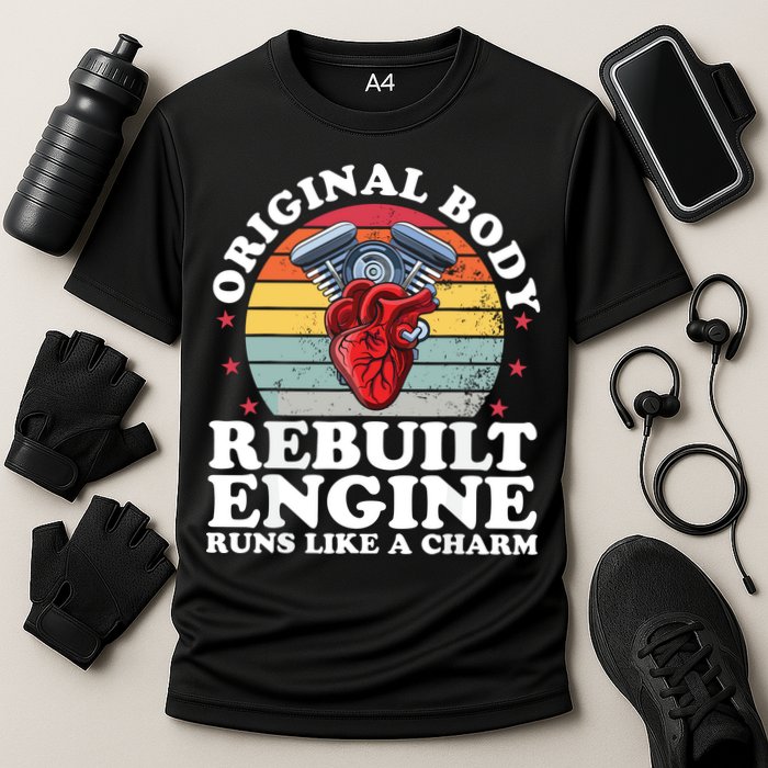 Rebuilt Engine Open Heart Surgery Recovery Survivor Gift High Crown Mesh Bac Performance Shirt