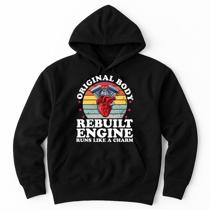 Rebuilt Engine Open Heart Surgery Recovery Survivor Gift High Crown Mesh Bac Hoodie