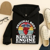 Rebuilt Engine Open Heart Surgery Recovery Survivor Gift High Crown Mesh Bac Hoodie