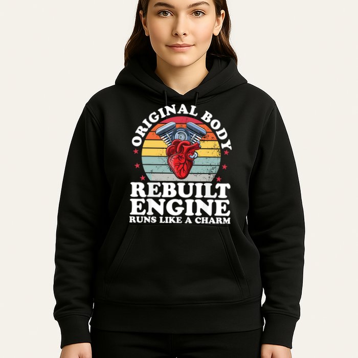 Rebuilt Engine Open Heart Surgery Recovery Survivor Gift High Crown Mesh Bac Hoodie