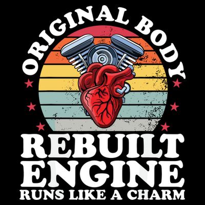 Rebuilt Engine Open Heart Surgery Recovery Survivor Gift High Crown Mesh Bac T-Shirt