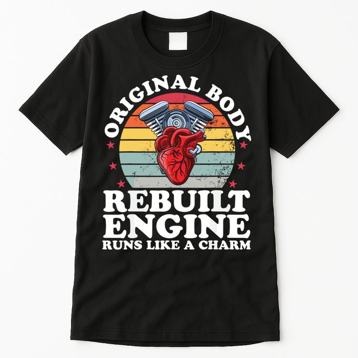 Rebuilt Engine Open Heart Surgery Recovery Survivor Gift High Crown Mesh Bac Tall T-Shirt