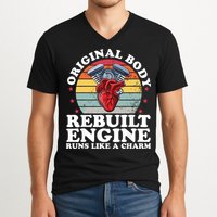 Rebuilt Engine Open Heart Surgery Recovery Survivor Gift High Crown Mesh Bac V-Neck T-Shirt