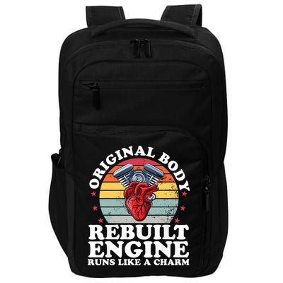 Rebuilt Engine Open Heart Surgery Recovery Survivor Gift High Crown Mesh Bac Impact Tech Backpack