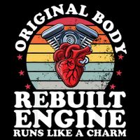 Rebuilt Engine Open Heart Surgery Recovery Survivor Gift High Crown Mesh Bac Sustainable Bucket Hat