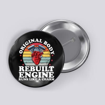 Rebuilt Engine Open Heart Surgery Recovery Survivor Gift High Crown Mesh Bac Button