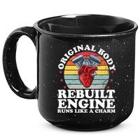 Rebuilt Engine Open Heart Surgery Recovery Survivor Gift High Crown Mesh Bac 15oz Campfire Ceramic Mug