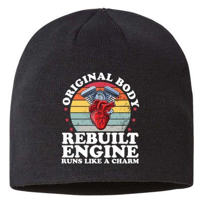 Rebuilt Engine Open Heart Surgery Recovery Survivor Gift High Crown Mesh Bac Sustainable Beanie