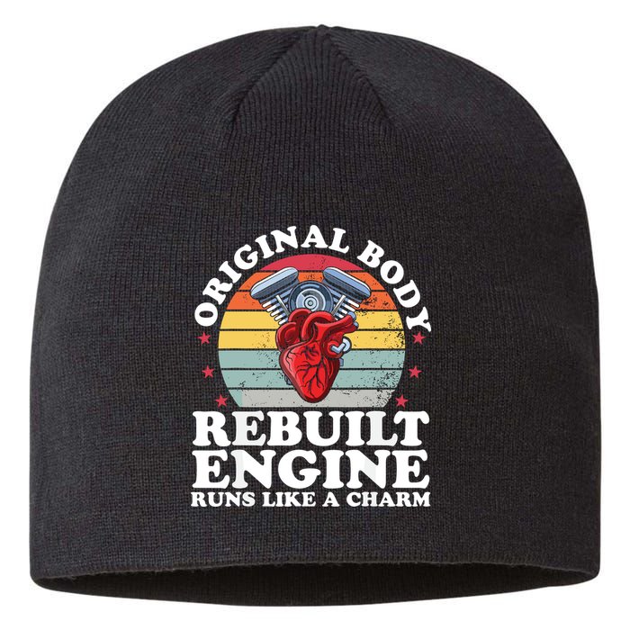 Rebuilt Engine Open Heart Surgery Recovery Survivor Gift High Crown Mesh Bac Sustainable Beanie