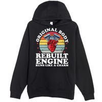 Rebuilt Engine Open Heart Surgery Recovery Survivor Gift High Crown Mesh Bac Premium Pullover Hoodie