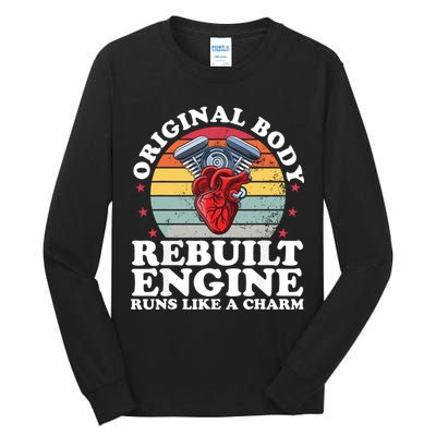Rebuilt Engine Open Heart Surgery Recovery Survivor Gift High Crown Mesh Bac Tall Long Sleeve T-Shirt