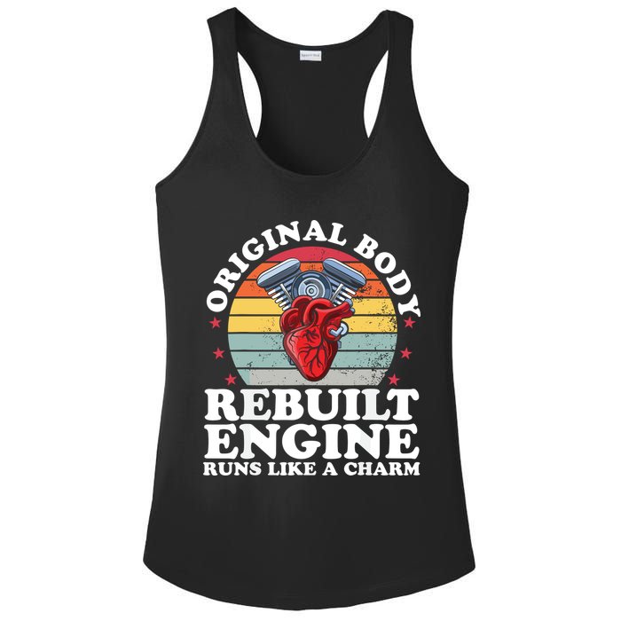 Rebuilt Engine Open Heart Surgery Recovery Survivor Gift High Crown Mesh Bac Ladies PosiCharge Competitor Racerback Tank