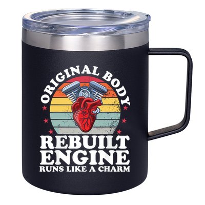 Rebuilt Engine Open Heart Surgery Recovery Survivor Gift High Crown Mesh Bac 12oz Stainless Steel Coffee Mug