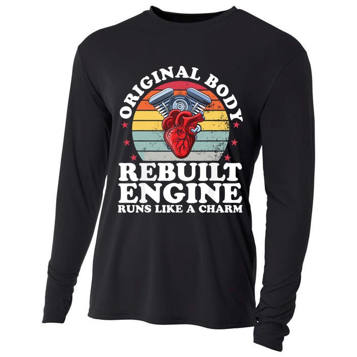 Rebuilt Engine Open Heart Surgery Recovery Survivor Gift High Crown Mesh Bac Cooling Performance Long Sleeve Crew