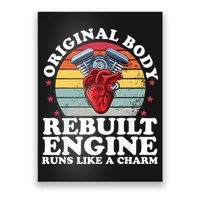 Rebuilt Engine Open Heart Surgery Recovery Survivor Gift High Crown Mesh Bac Poster