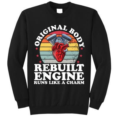 Rebuilt Engine Open Heart Surgery Recovery Survivor Gift High Crown Mesh Bac Tall Sweatshirt