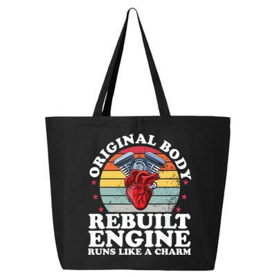 Rebuilt Engine Open Heart Surgery Recovery Survivor Gift High Crown Mesh Bac 25L Jumbo Tote
