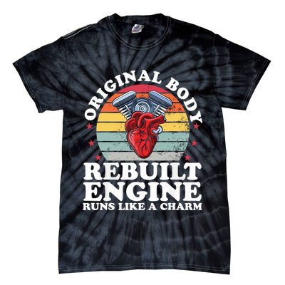 Rebuilt Engine Open Heart Surgery Recovery Survivor Gift High Crown Mesh Bac Tie-Dye T-Shirt