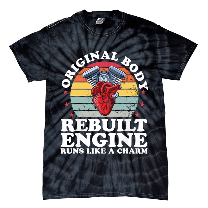 Rebuilt Engine Open Heart Surgery Recovery Survivor Gift High Crown Mesh Bac Tie-Dye T-Shirt