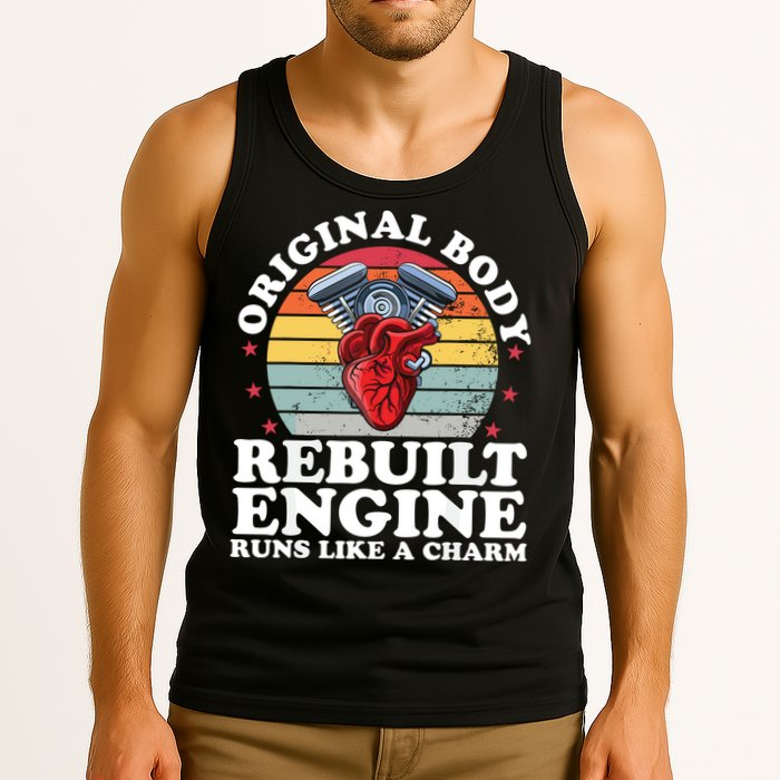 Rebuilt Engine Open Heart Surgery Recovery Survivor Gift High Crown Mesh Bac Tank Top