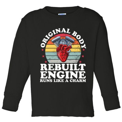 Rebuilt Engine Open Heart Surgery Recovery Survivor Gift High Crown Mesh Bac Toddler Long Sleeve Shirt