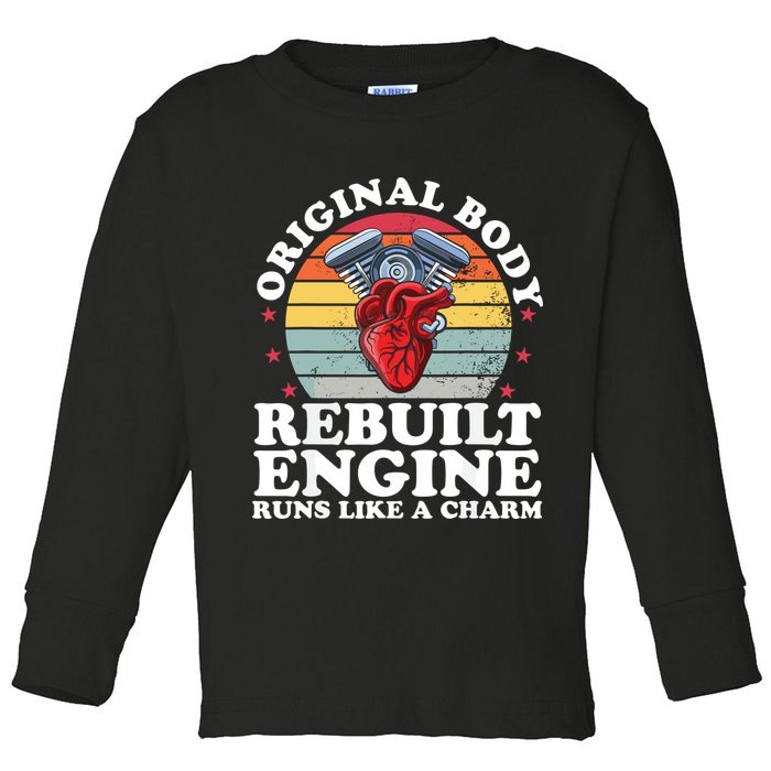 Rebuilt Engine Open Heart Surgery Recovery Survivor Gift High Crown Mesh Bac Toddler Long Sleeve Shirt