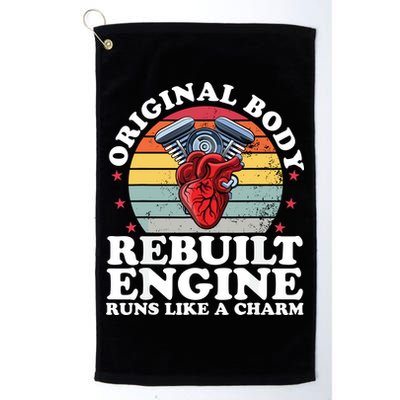 Rebuilt Engine Open Heart Surgery Recovery Survivor Gift High Crown Mesh Bac Golf Towel