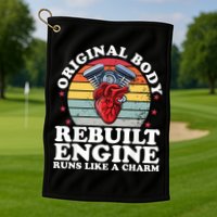 Rebuilt Engine Open Heart Surgery Recovery Survivor Gift High Crown Mesh Bac Golf Towel
