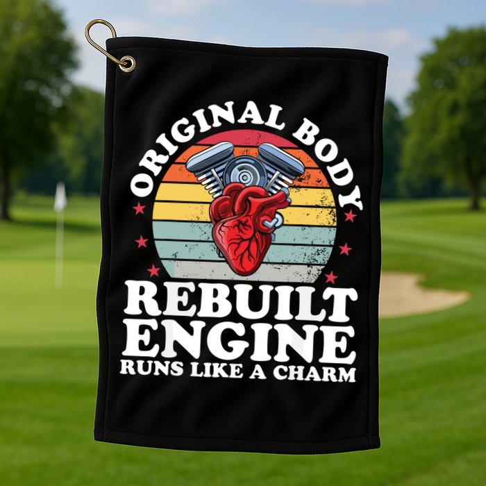 Rebuilt Engine Open Heart Surgery Recovery Survivor Gift High Crown Mesh Bac Golf Towel